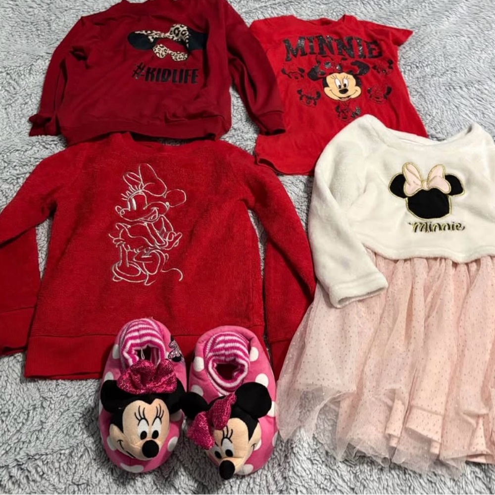Disney Kids Red and Pink Minnie Outfit Set